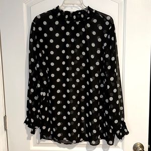 Polka Dot Sheer Mockneck